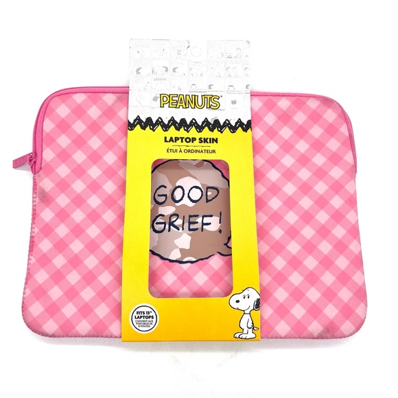 Snoopy Peanuts “Good Grief” Laptop Skin Zipper Case NWT - Picture 1 of 5